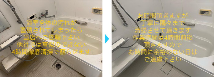 埼玉県三郷市のお客様　浴室全体のクリーニング施工例