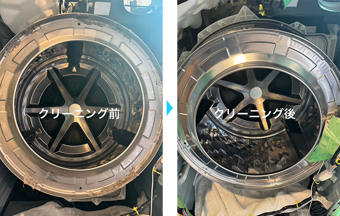 ドラム式洗濯機分解洗浄クリーニング例